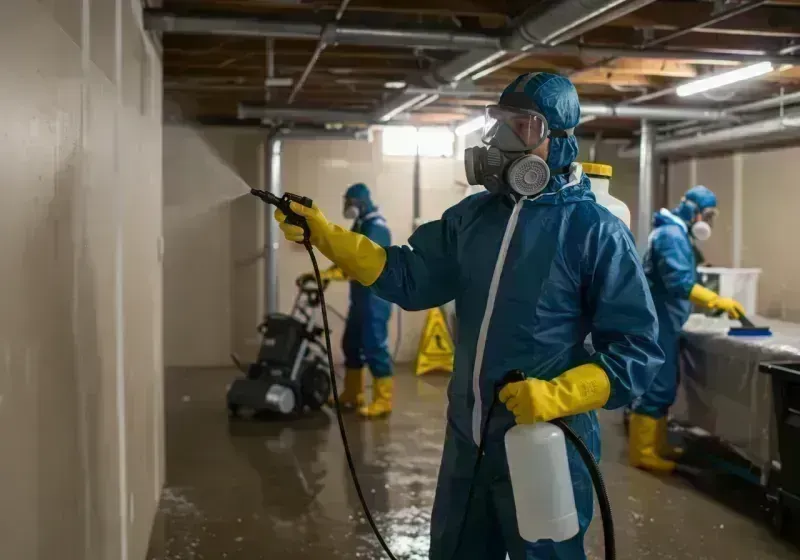 Basement Sanitization and Antimicrobial Treatment process in Kane County, IL